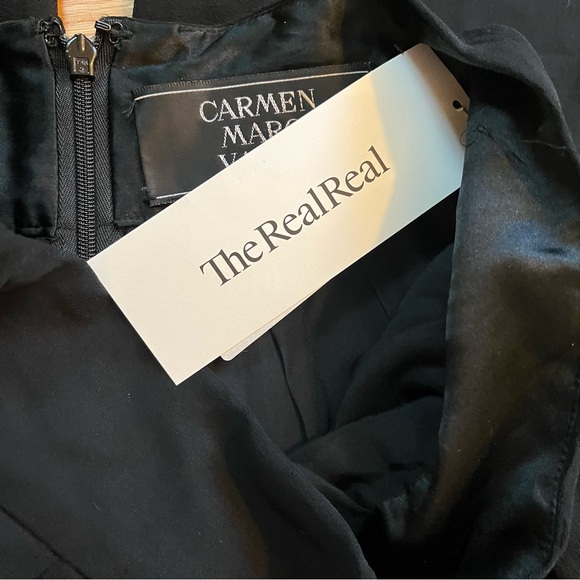 Carmen Marc Valvo 100% silk wide leg black pant size 2 - Picture 5 of 7